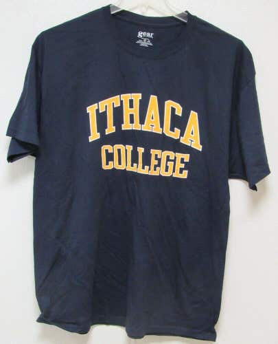 NCAA Ithaca Bombers Screen Printed T Shirt Navy Blue Adult Size XL Gear