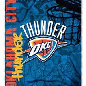 NBA Oklahoma City Thunder 50" by 60" Rolled Fleece Blanket Hard Knocks Design