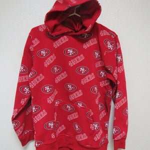 NFL San Francisco 49ers Red Hooded Pullover Sweatshirt Silk Screened M(10-12)