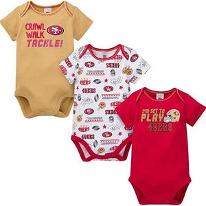 NFL San Francisco 49ers Pack of 3 Infant Bodysuit "I'M SET TO PLAY" 3-6M