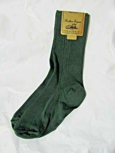 New Vintage Rubin-Spun Green Men's Dress 100% Stretch Nylon Socks Size 6-8 1/2