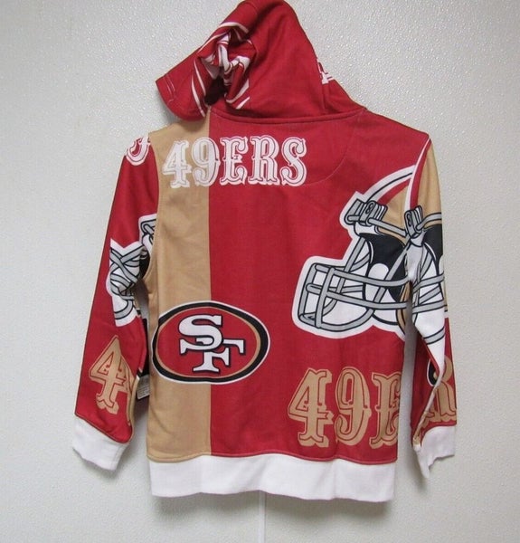 NFL San Francisco 49ers Red Hooded Pullover Sweatshirt Helmet M(10-12)