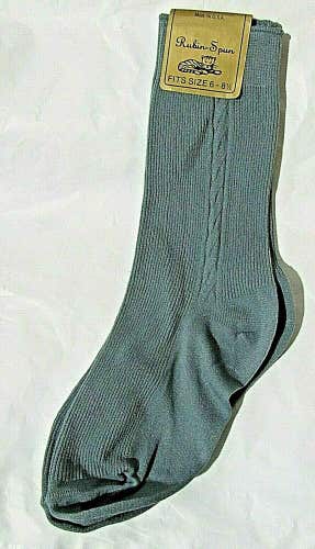 New Vintage Rubin-Spun Blue Men's Dress 100% Stretch Nylon Socks Size 6-8 1/2