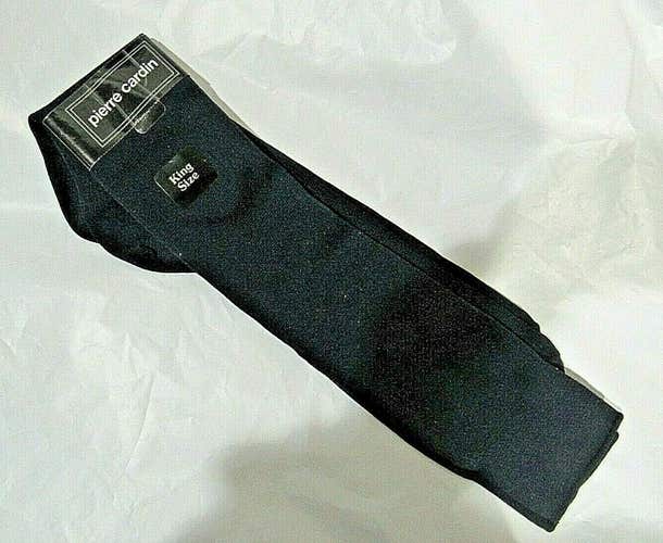 New Vintage PIERRE CARDIN Solid Navy Blue Nylon Men's Dress Socks Size 13-17