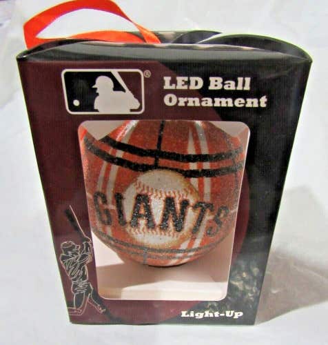 MLB San Francisco Giants LED Ball Ornament Glitter Plaid by Team Sports America