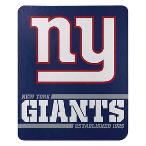 NFL New York Giants 50" by 60" Rolled Fleece Blanket Split Wide Design