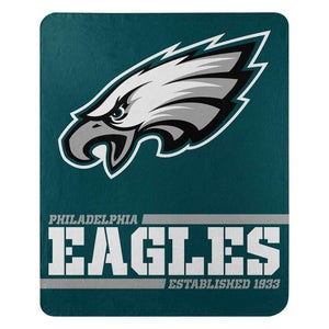 NFL Philadelphia Eagles 50" by 60" Rolled Fleece Blanket Split Wide Design