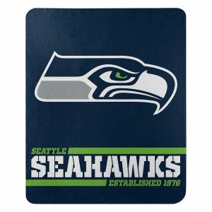 NFL Seattle Seahawks 50" by 60" Rolled Fleece Blanket Split Wide Design