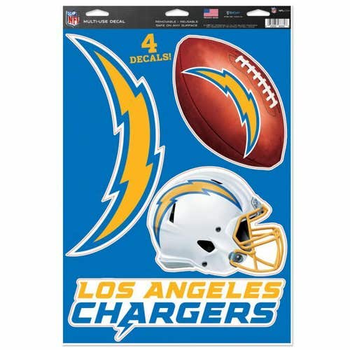 NFL Los Angeles Chargers 11" x 17" Ultra Decals Decals 4ct Sheet Wincraft
