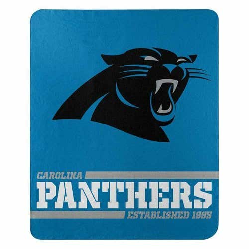 NFL Carolina Panthers 50" by 60" Rolled Fleece Blanket Split Wide Design