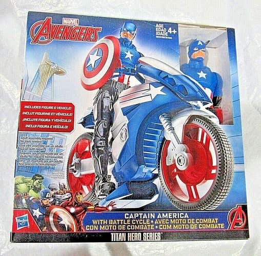 Marvel Avengers Captain America Figure with Battle Cycle by Hasbro