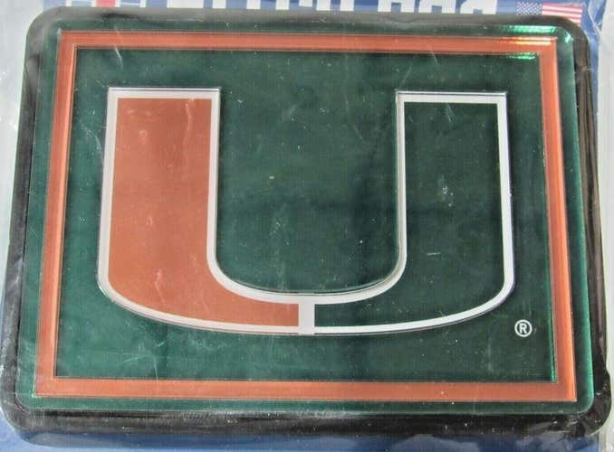 NCAA Miami Hurricanes Laser Cut Trailer Hitch Cap Cover Universal Fit WinCraft