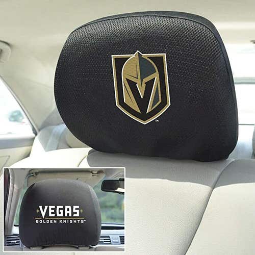 NHL Vegas Golden Knights Headrest Cover Double Side Embroidered Pair by Fanmats