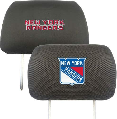 NHL New York Rangers Headrest Cover Double Side Embroidered Pair by Fanmats