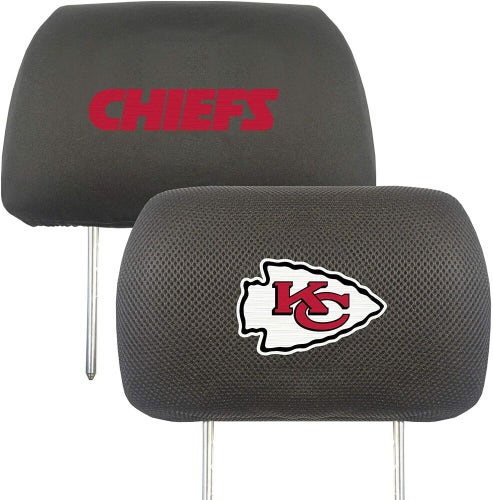 NFL Kansas City Chiefs Head Rest Cover Double Side Embroidered Pair by Fanmats
