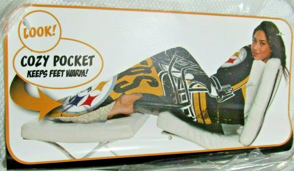 NFL Pittsburgh Steeler Micro Raschel Sherpa Foot Pocket Throw Blanket 46" x 60"