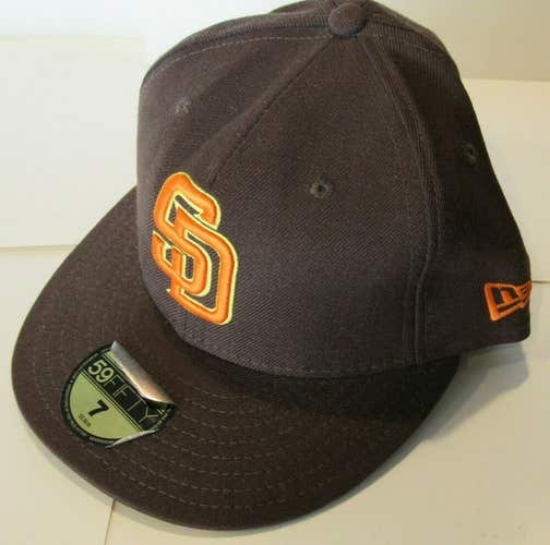 MLB San Diego Padres New Era 59FIFTY Fitted Brown With Orange Baseball Hat 7