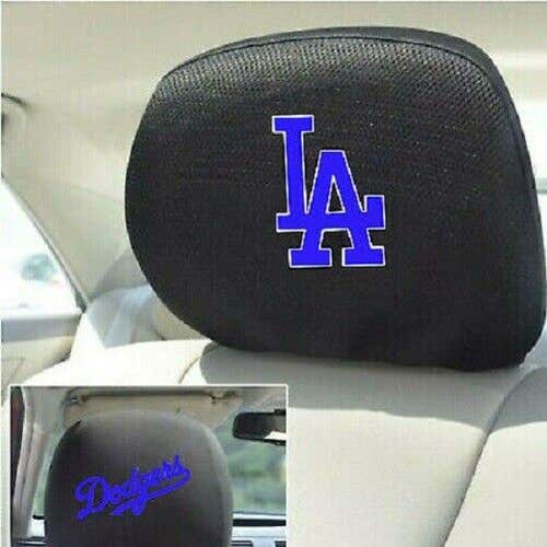 MLB Los Angeles Dodgers Headrest Cover Double Side Embroidered Pair by Fanmats