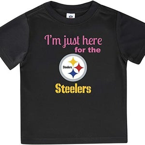 NFL I'm here for the Pittsburgh Steelers Short Sleeve Black T-Shirt 12M Gerber
