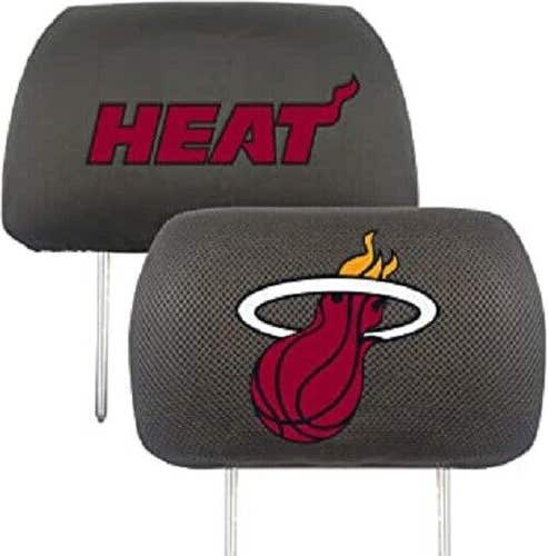 NBA Miami Heat Head Rest Cover Double Side Embroidered Pair by Fanmats