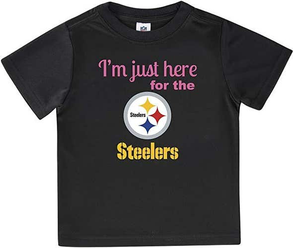NFL I'm here for the Pittsburgh Steelers Short Sleeve Black T-Shirt 4T Gerber