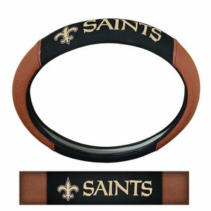 NFL New Orleans Saints Embroidered Pigskin Steering Wheel Cover by Fanmats