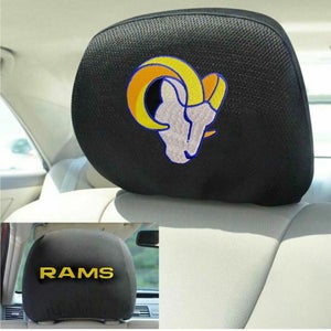 NFL Los Angeles Rams Head Rest Cover Double Side Embroidered Pair by Fanmats