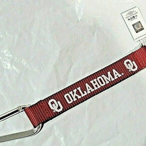 NCAA Oklahoma Sooners Wristlet w/Key Ring & Carabiner 8.5" long by Aminco