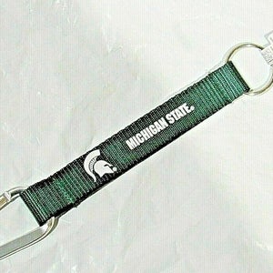 NCAA Michigan State Spartans Wristlet w/Key Ring & Carabiner 8.5" long by Aminco