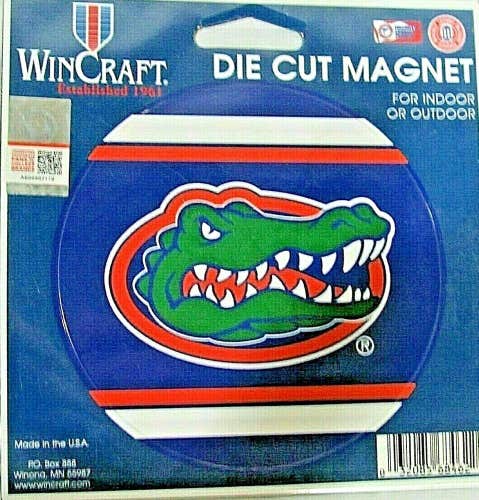 NCAA Florida Gators 4 inch Diameter Stripped Auto Magnet by WinCraft