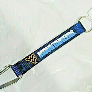 NCAA West Virginia Mountaineers Wristlet w/Key Ring & Carabiner 8.5" long by Ami