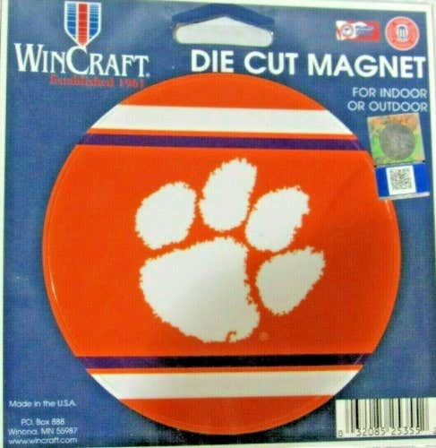 NCAA Clemson Tigers 4 inch Diameter Stripe Auto Magnet by WinCraft