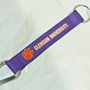 NCAA Clemson Tigers Wristlet w/Key Ring & Carabiner 8.5" long by Aminco