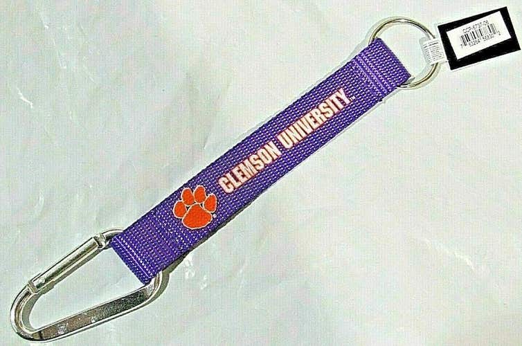NCAA Clemson Tigers Wristlet w/Key Ring & Carabiner 8.5" long by Aminco