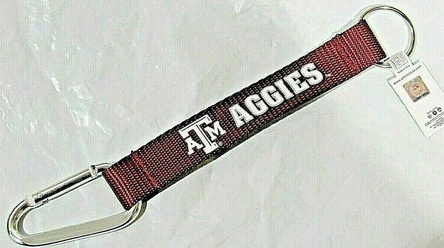 NCAA Texas A&M Aggies Wristlet w/Key Ring & Carabiner 8.5" long by Aminco