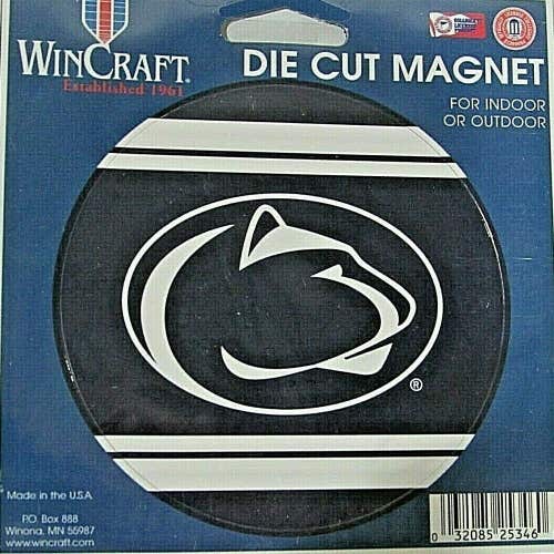 NCAA Penn State Nittany Lions 4 inch Diameter Stripe Auto Magnet by WinCraft