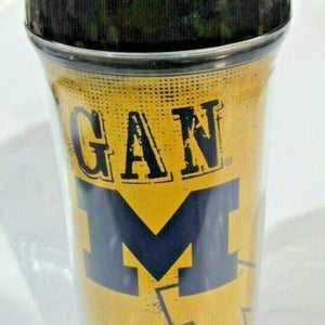Michigan Wolverines 16oz Traveler Mug Acrylic Coffee Mug No Spill Lid