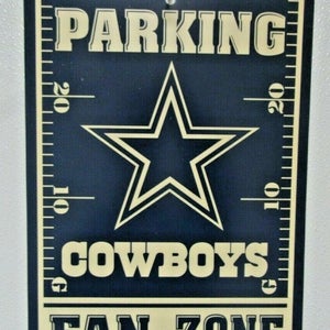 NFL Dallas Cowboys Fan Zone Parking Sign 12" x 18" Plastic by Fremont Die
