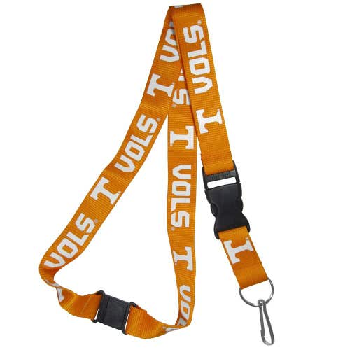NCAA Tennessee Volunteers Logo and Name White Lanyard 23" Long 1" Wide