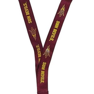 NCAA Arizona State Sun Devils Maroon 1 Sided Lanyard with Clips 23" Long 1" Wide