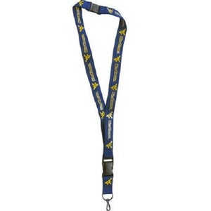 NCAA West Virginia Mountaineers Logo and Name Yellow Lanyard 23" Long 3/4" Wide