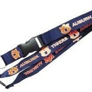 NCAA Auburn Tigers Blue 1 Sided Lanyard with Clips 23" Long 3/4" Wide