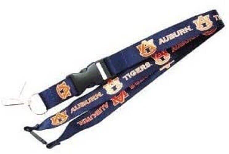 NCAA Auburn Tigers Blue 1 Sided Lanyard with Clips 23" Long 3/4" Wide