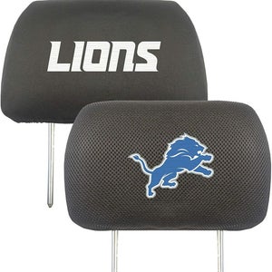 NFL Detroit Lions Head Rest Cover Double Side Embroidered Pair by Fanmats