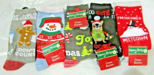 Crew Socks Christmas Stuff on Multicolor by Merry Brite Select Design Below