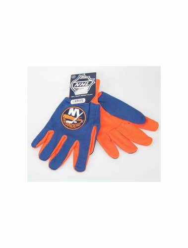 NHL New York Islanders Colored Palm Utility Gloves Blue w/ Orange Palm by FOCO