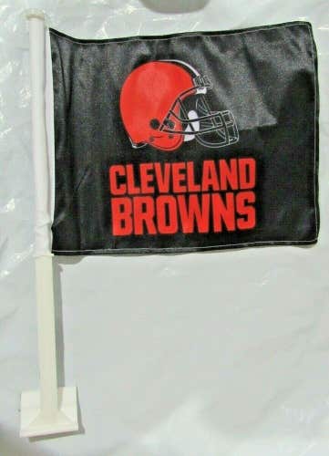 NFL Cleveland Browns Helmet on Black Car Window Flag by Rico Industries
