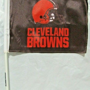 NFL Cleveland Browns Helmet on Brown Car Window Flag by Rico Industries