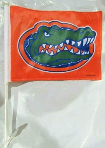 NCAA Florida Gators Logo on Orange Window Car Flag by Rico
