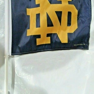 NCAA Notre Dame Fighting Irish Logo on Blue Window Car Flag by Rico